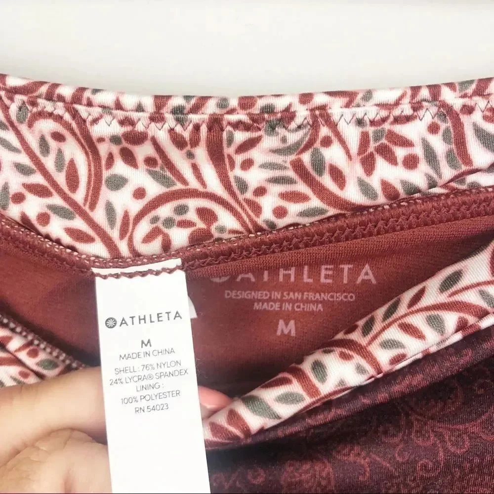 ATHLETA | Aqualuxe Batik Mid Rise Swim Bottom M